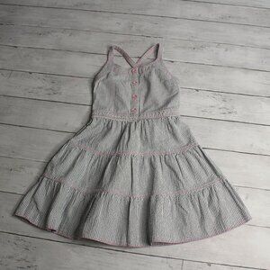 Cherokee Girl's Sundress Size XS Smocked Seersucker Tiered